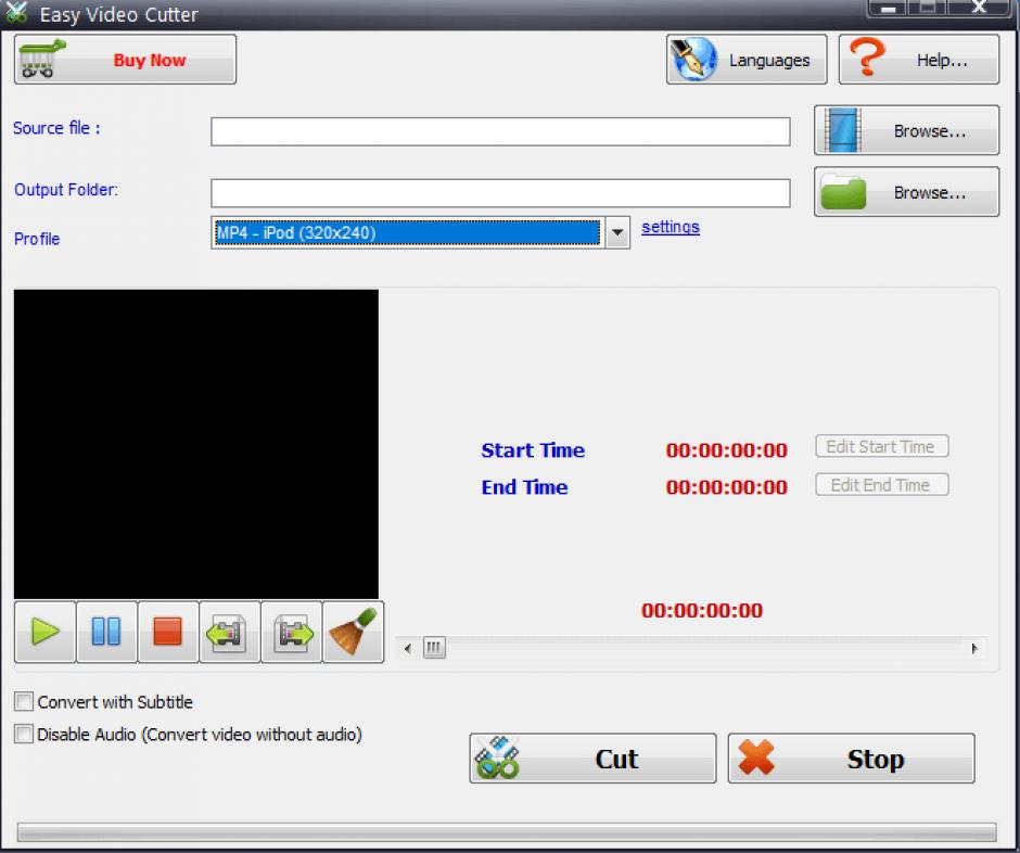 Easy Video Cutter main screen
