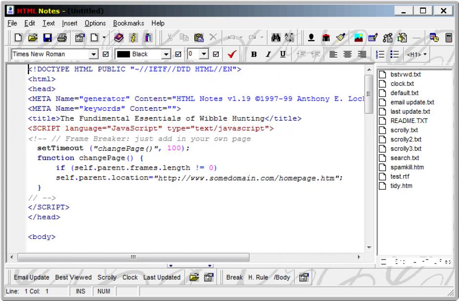 screenshot of program