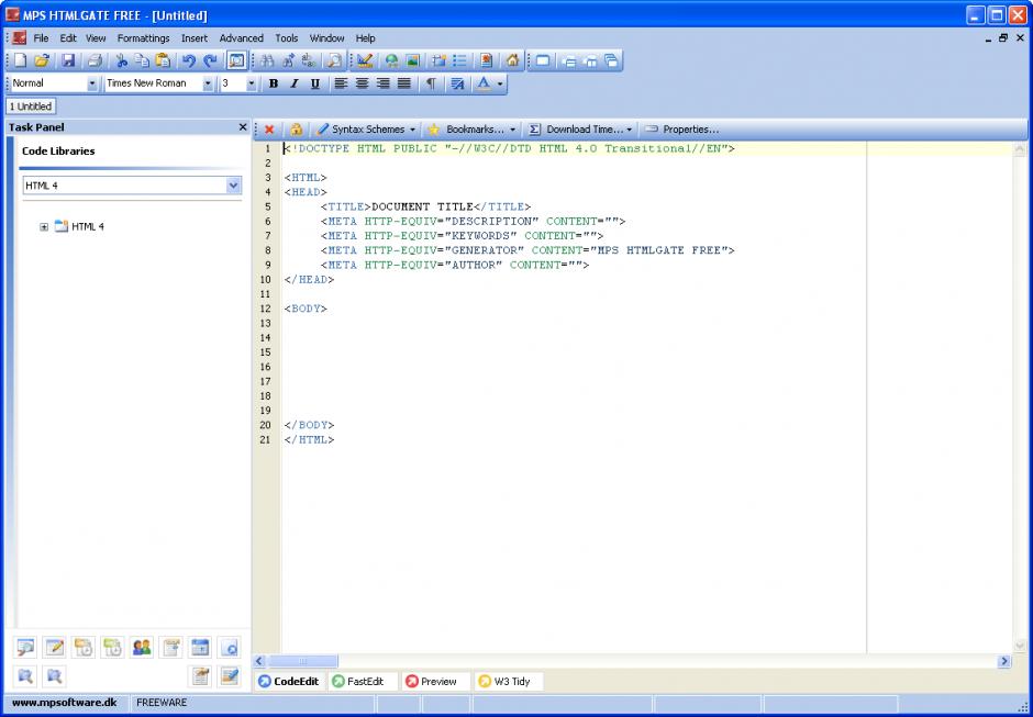 screenshot of program