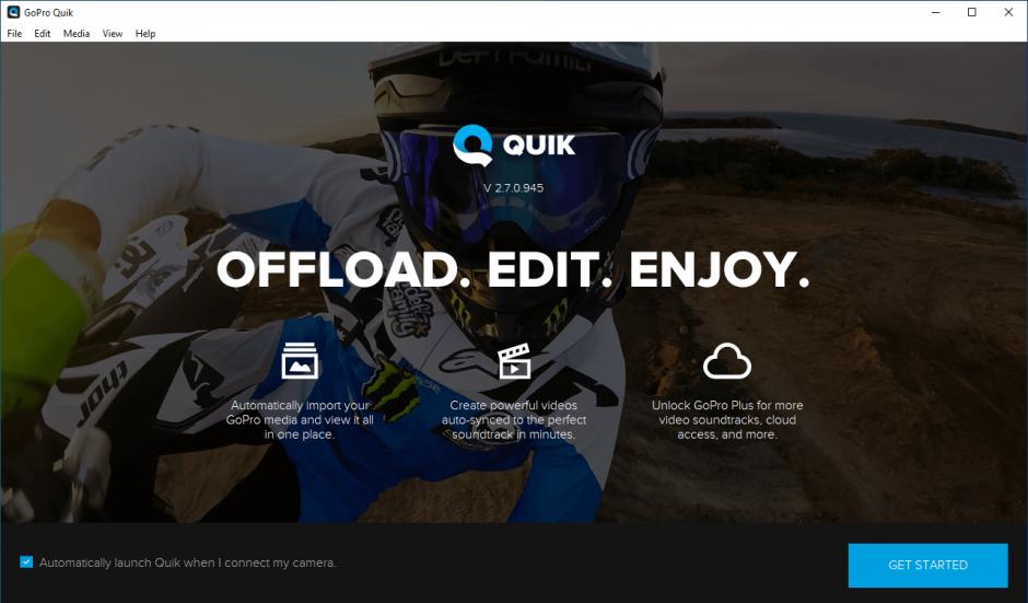 GoPro Quik main screen