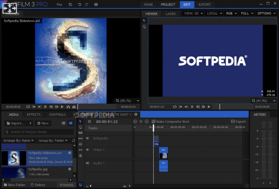 HitFilm Pro main screen