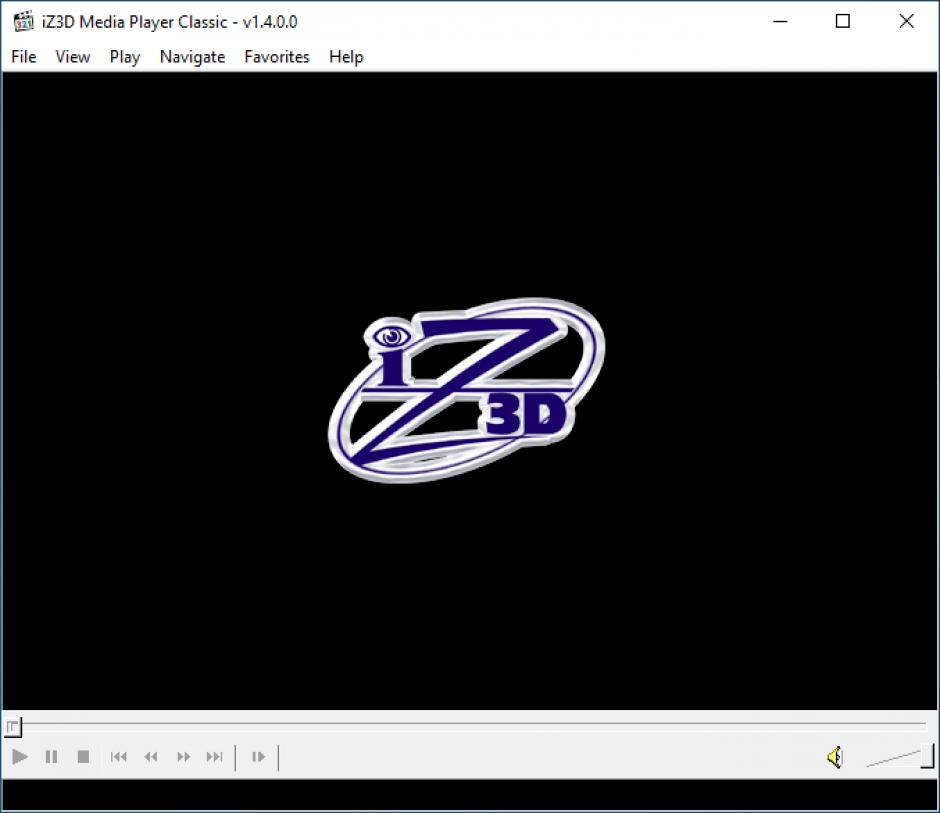 iZ3D Media Player Classic main screen
