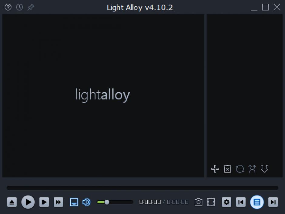 Light Alloy main screen