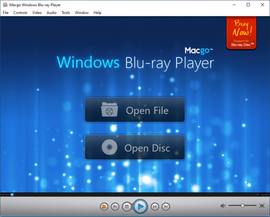 Macgo Windows Blu-ray Player main screen