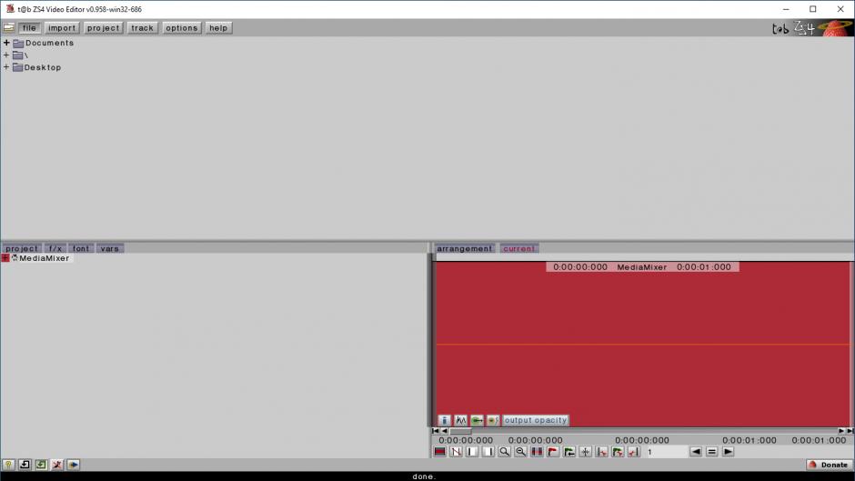 t@b ZS4 Video Editor main screen