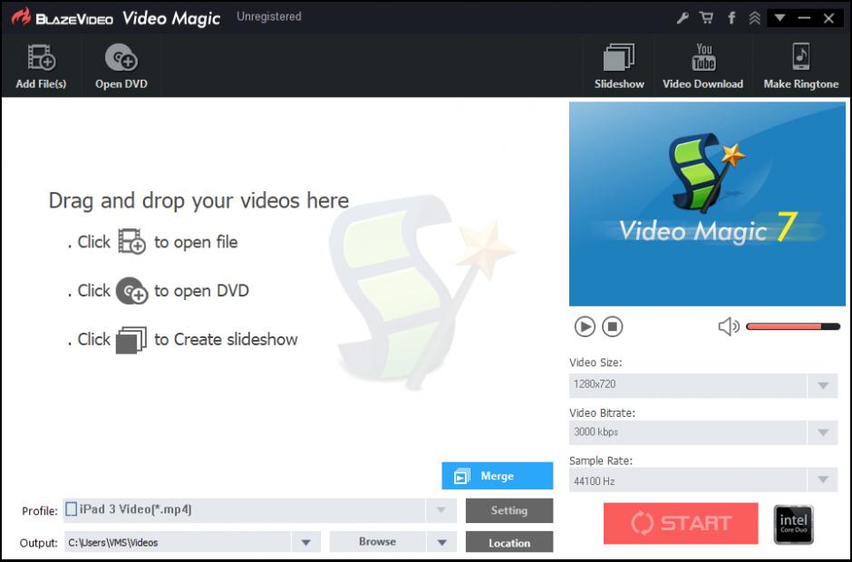 Video Magic main screen