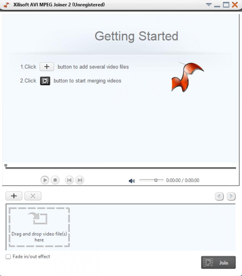 Xilisoft AVI MPEG Joiner main screen