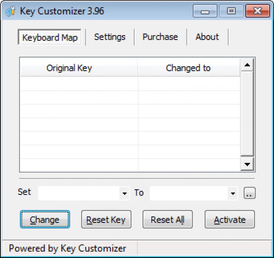 Key Customizer main screen