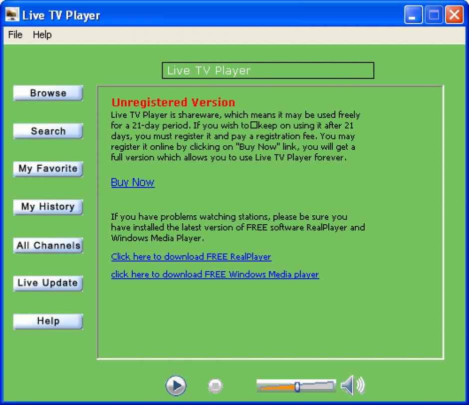 screenshot of program