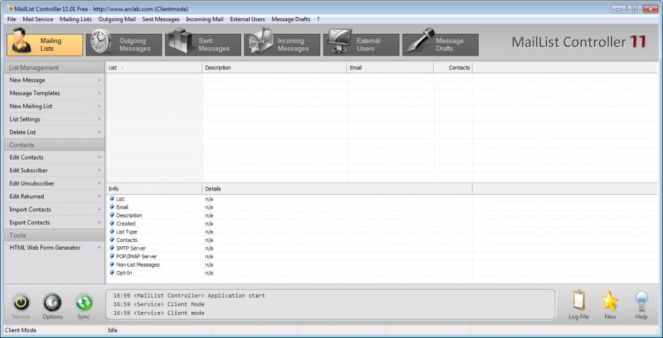 screenshot of program