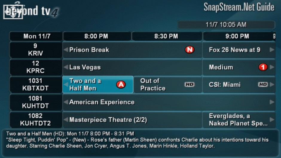 SnapStream Beyond TV Link main screen