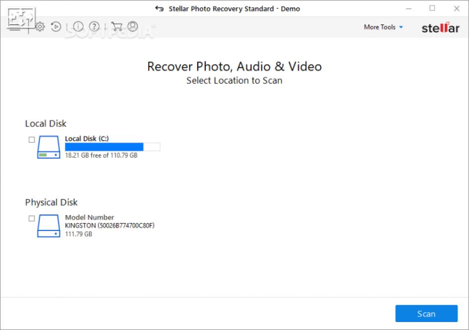 Stellar Photo Recovery main screen