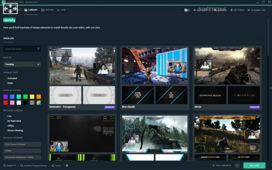 Streamlabs OBS main screen