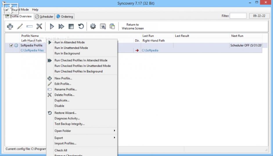 Syncovery main screen