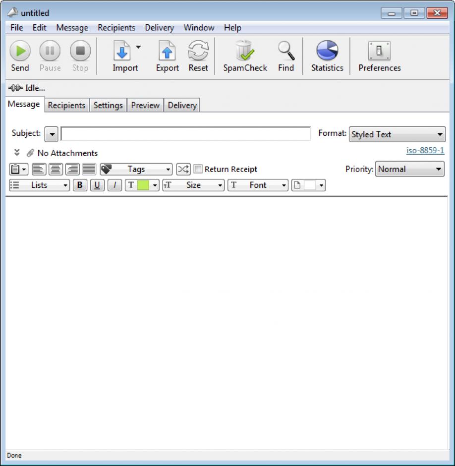 screenshot of program