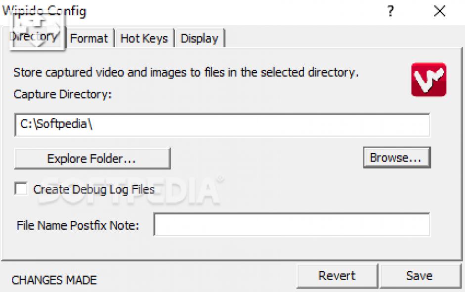 screenshot of program