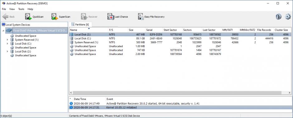 Active@ Partition Recovery main screen