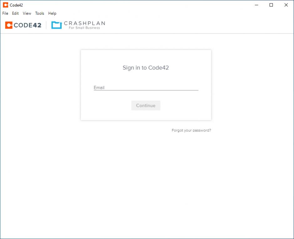 Code42 CrashPlan main screen