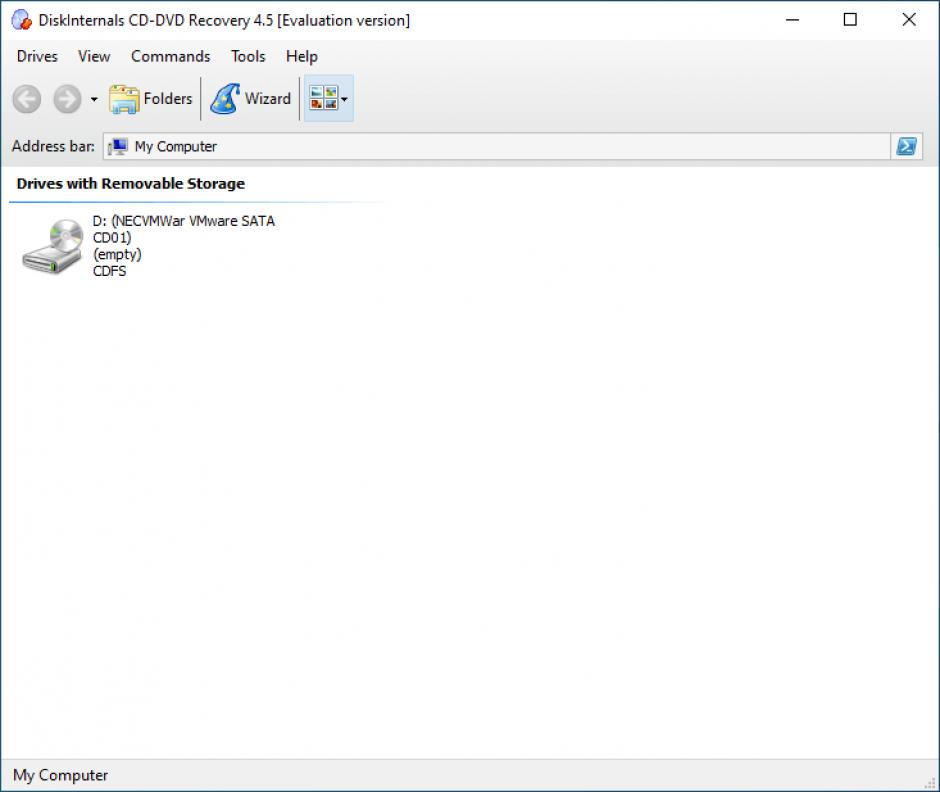 DiskInternals CD-DVD Recovery main screen