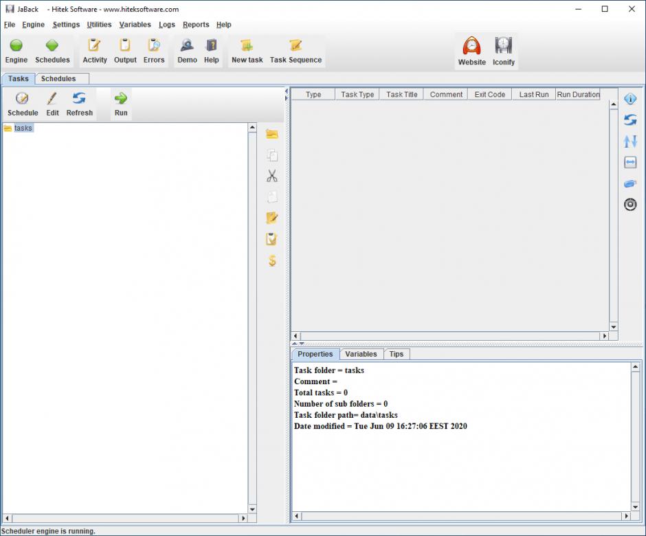 screenshot of program