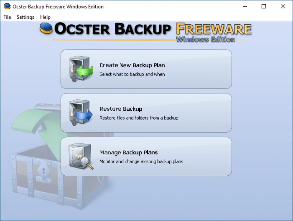 Ocster Backup Free main screen