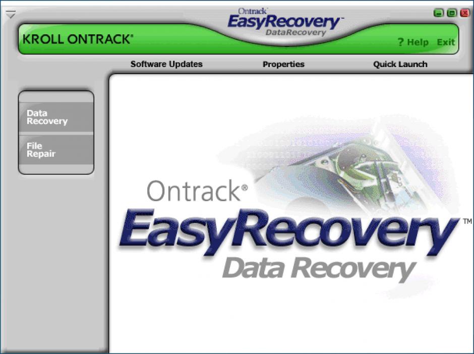 Ontrack EasyRecovery DataRecovery main screen