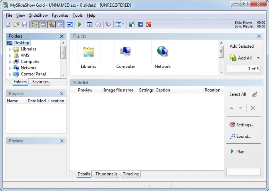 screenshot of program