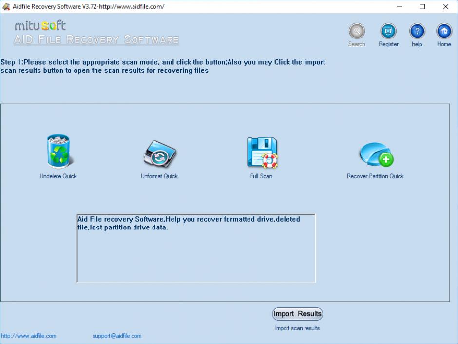 screenshot of program