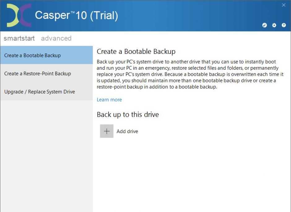 Casper 10 main screen