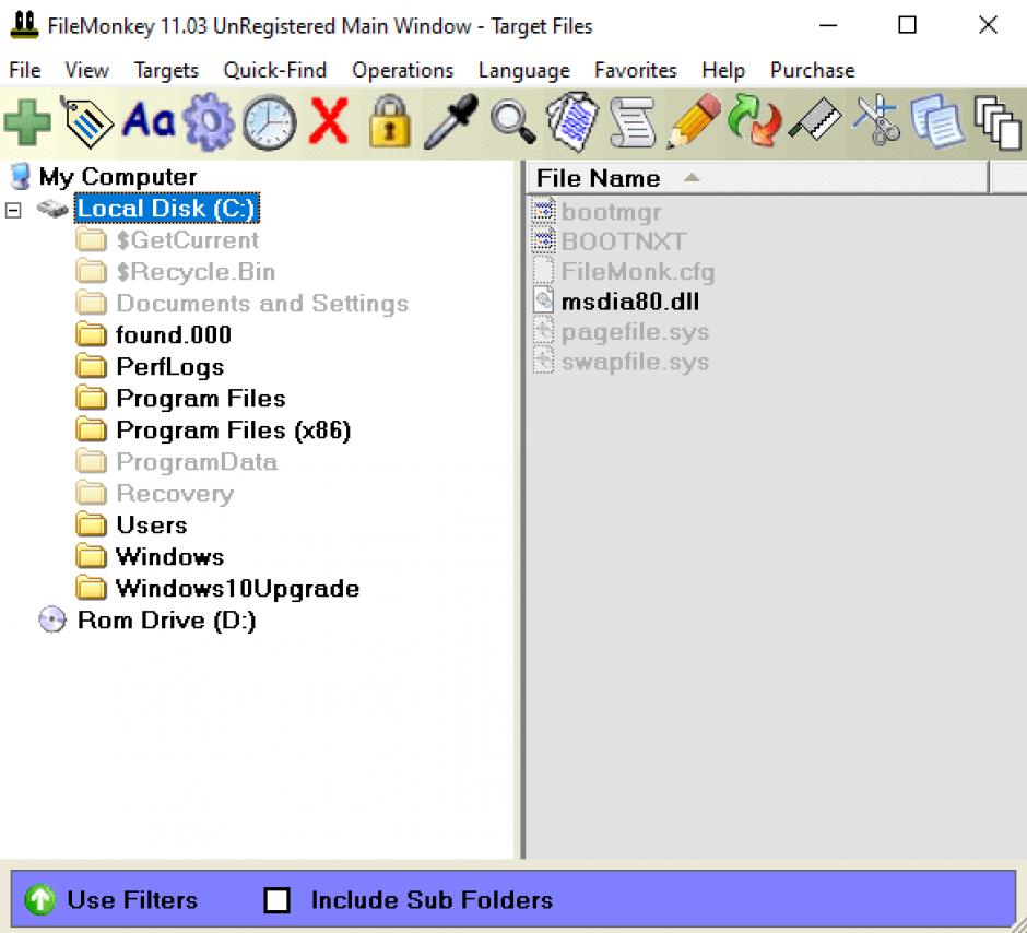 screenshot of program