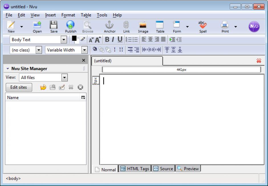 screenshot of program