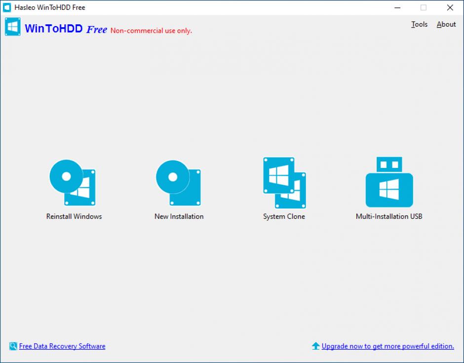 Hasleo WinToHDD main screen