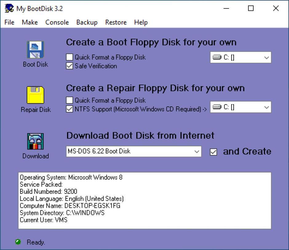 screenshot of program