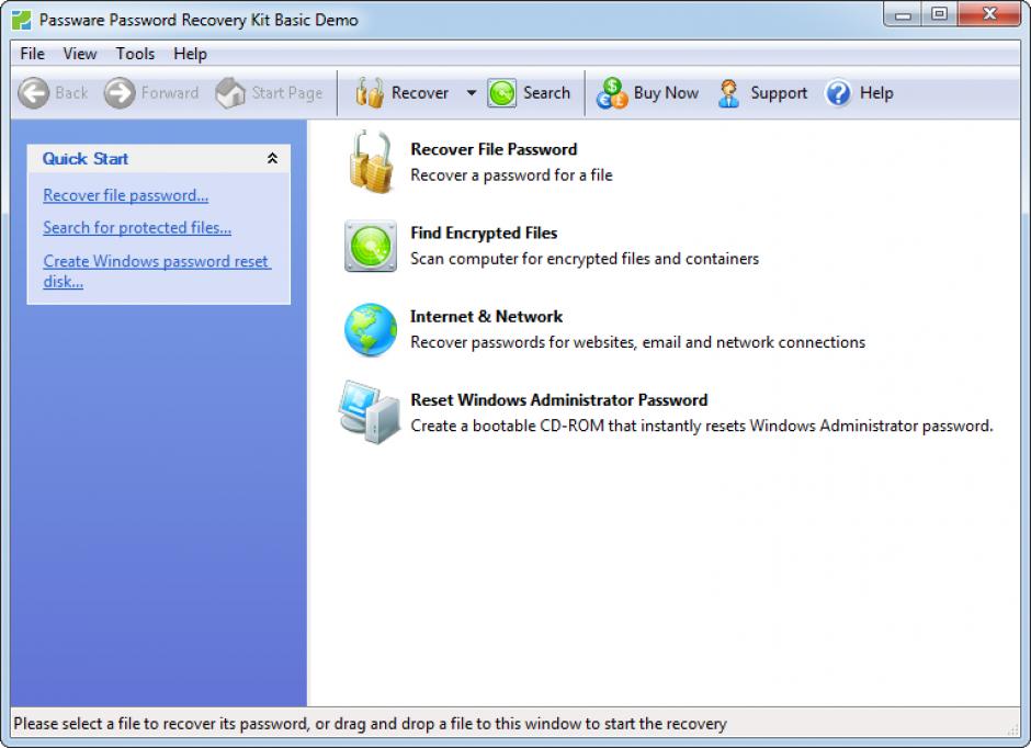 passware kit basic main screen