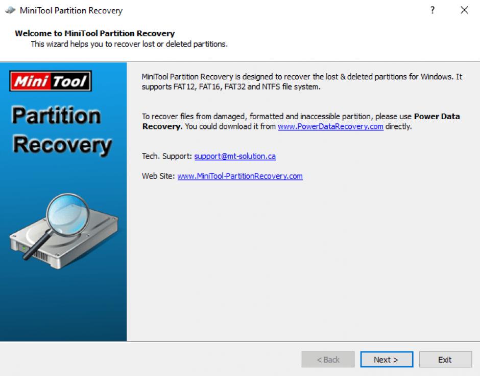 MiniTool Partition Recovery main screen