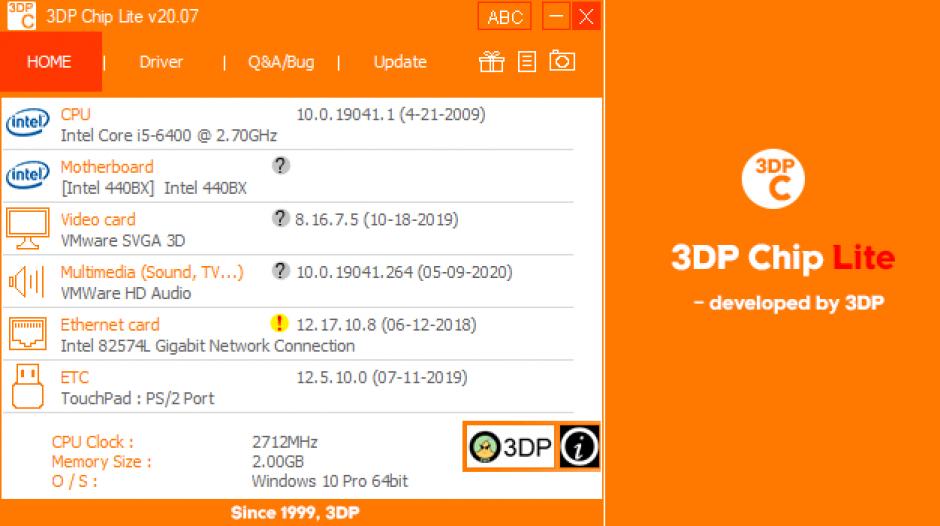 3DP Chip Lite main screen