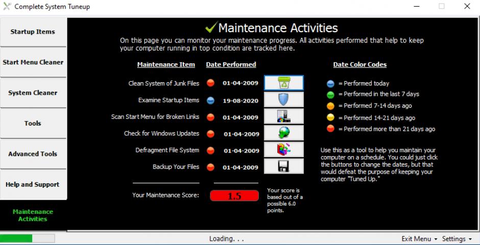 Complete System Tuneup main screen