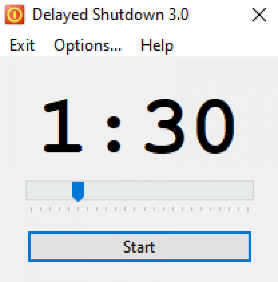 Delayed Shutdown main screen