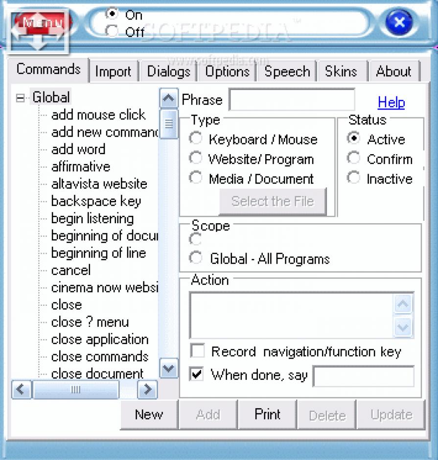 e-Speaking main screen