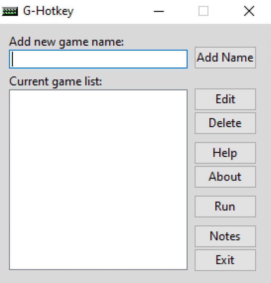 G-Hotkey main screen