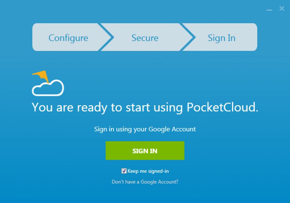 PocketCloud main screen