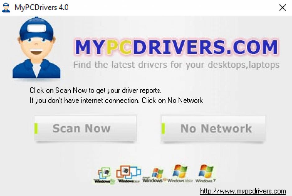 MyPCDrivers main screen