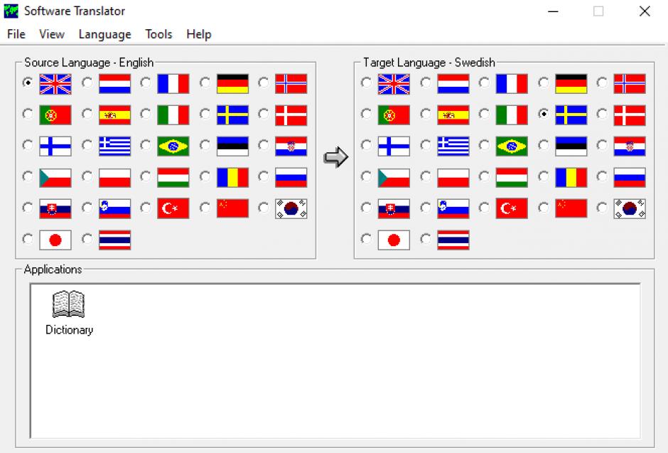 Software Translator main screen