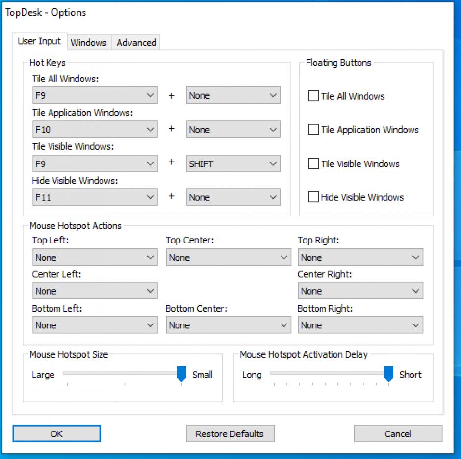 TopDesk main screen