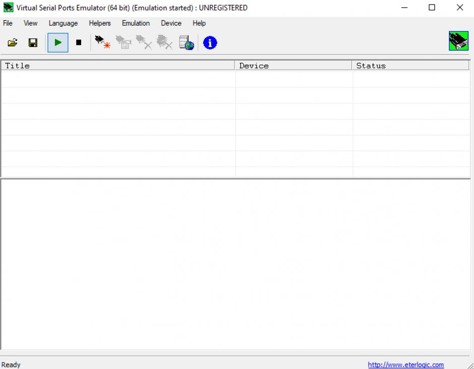 Virtual Serial Ports Emulator main screen