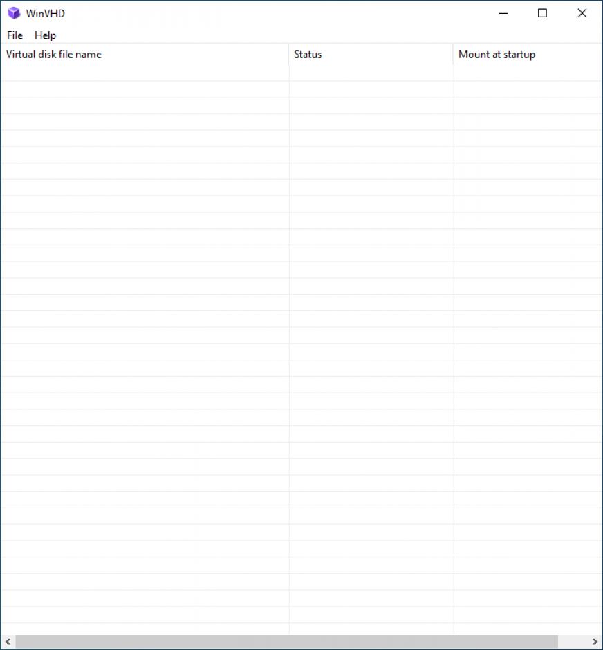 WinVHD main screen
