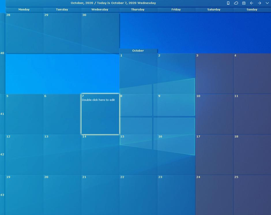 Desktop Calendar main screen