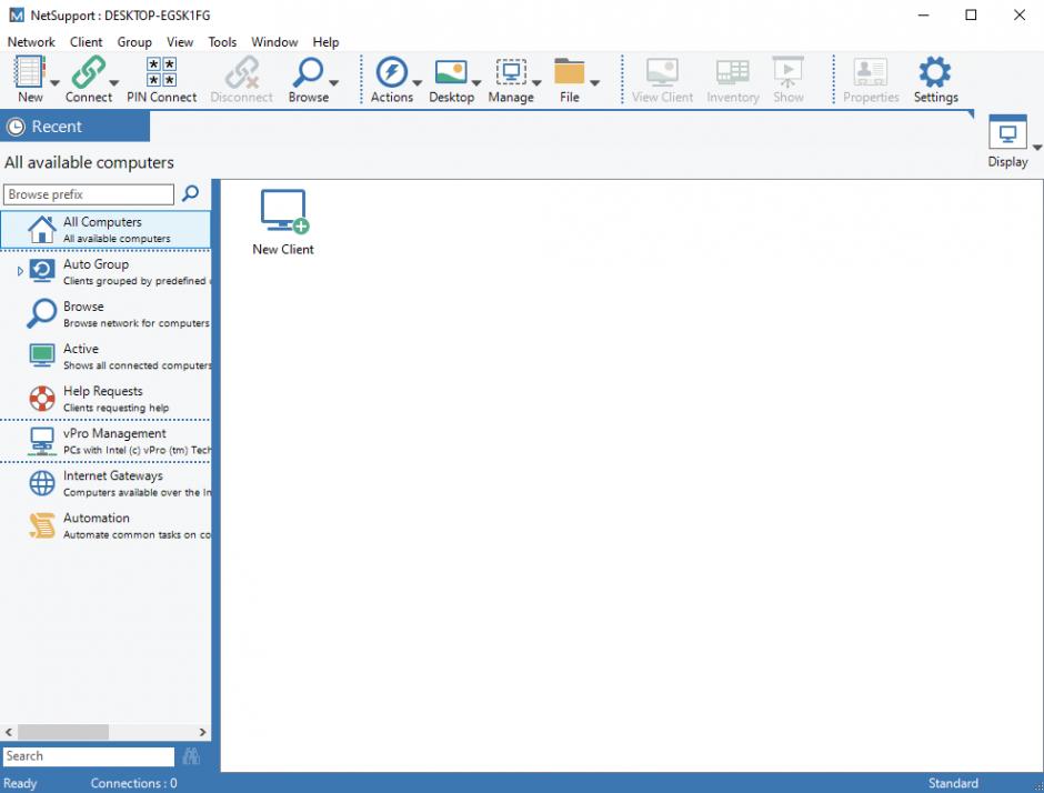NetSupport Manager main screen