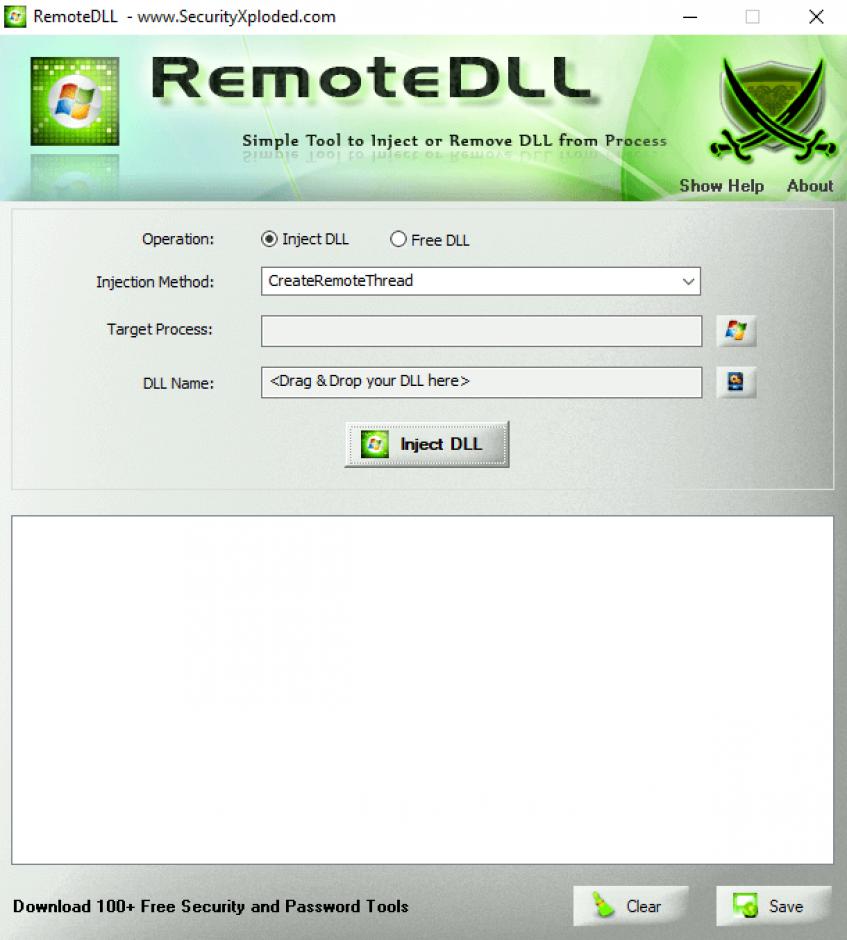 Remote DLL main screen