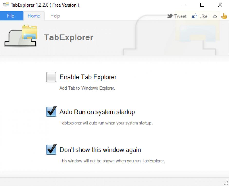 TabExplorer main screen